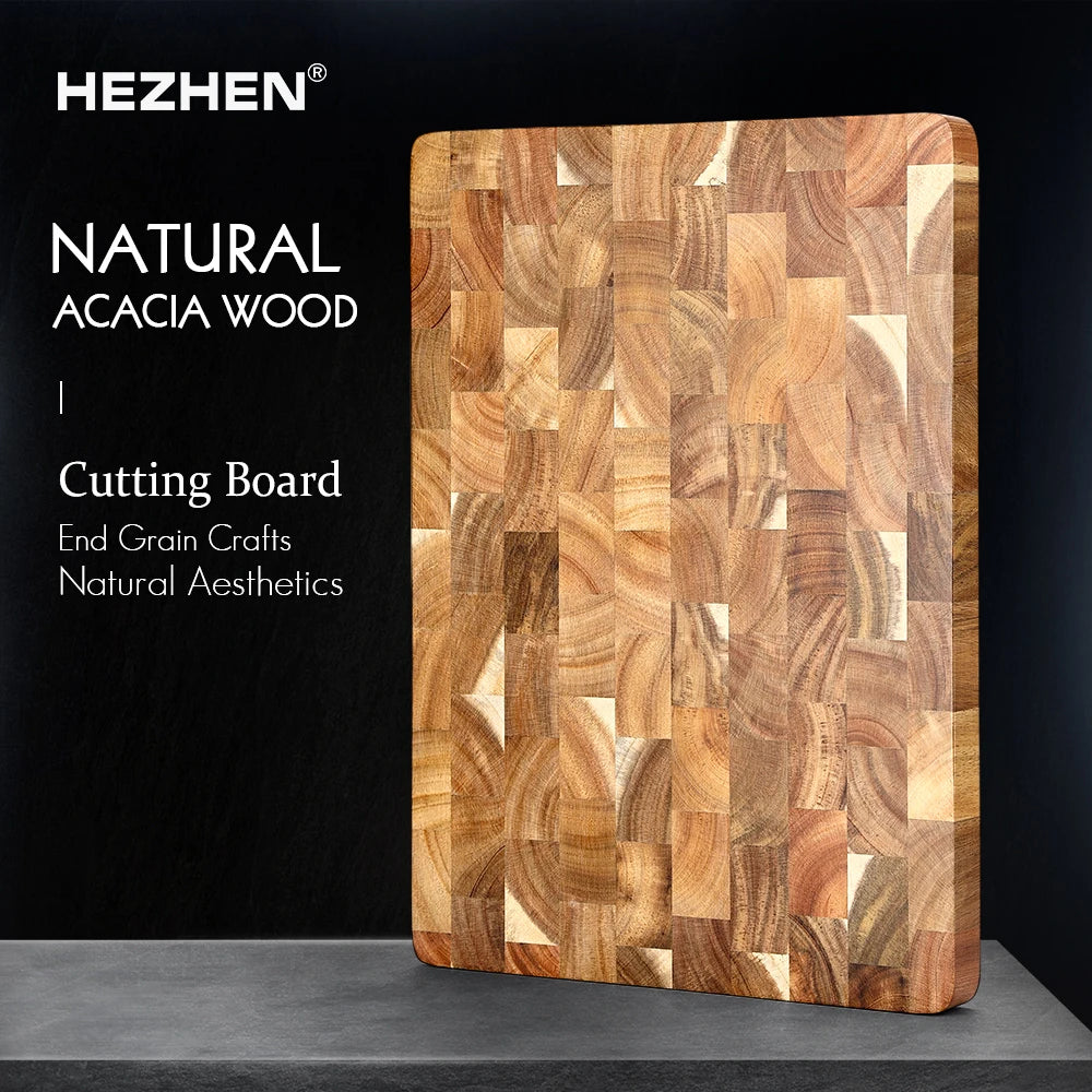 HEZHEN Cutting Board Double-sided Using Premium Acacia Wood Splicing Chopping Board Drain Water And Damp-proof Kitchen Tools