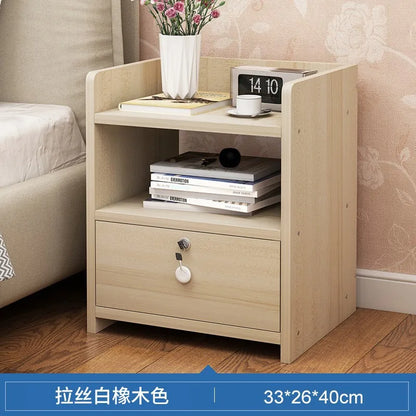 Modern Small Bedside Table Drawer with Lock Nordic Minimalist Bedside Cabinet Storage Cabinets Nightstands for Bedroom Furniture