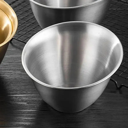 Stainless Steel Slant Mouth Bowl Thickened Fruit Salad Vegetable Bowl Hot Pot Restaurant Slant Mouth Multi-purpose Mixing Bowl