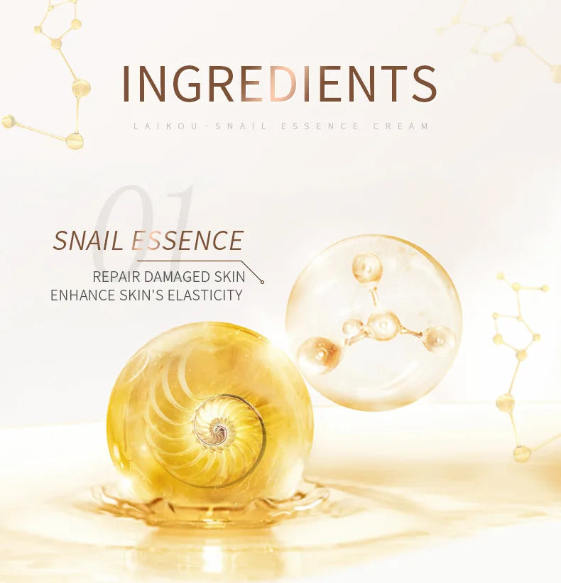 Snail Face Cream Improve Dry Rough Skin Wrinkle Brightening Facial Hyaluronic Acid Moisturizing Nourishing Serum Skin Care