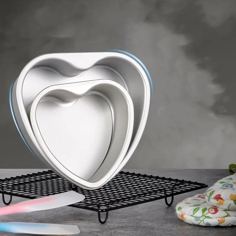 4/6/8/10 Inch Heart Shaped Cake Pan with Removable Bottom Wedding Birthday Baking Cake Tin Cheesecake Pan Chiffon Cake Mold