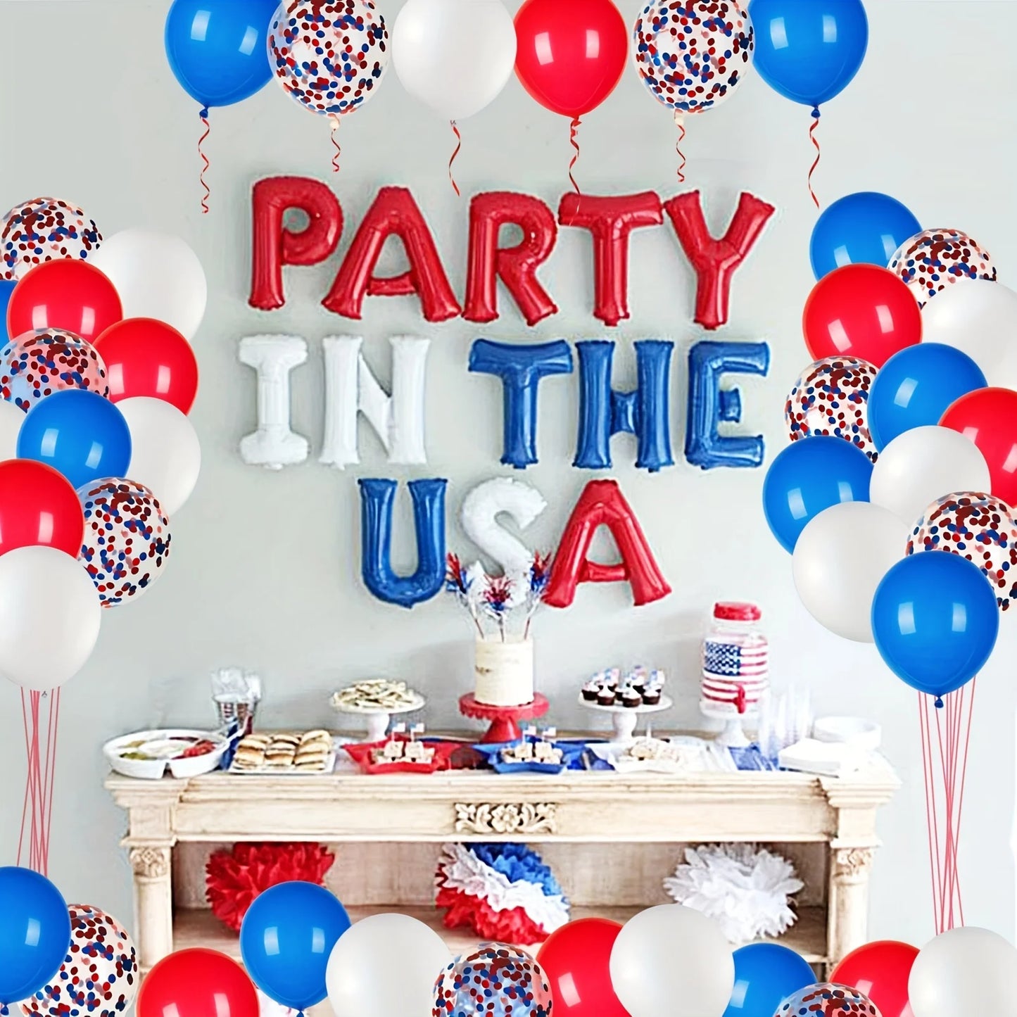 13pcs/set Independence Day Decoration Balloons Red White and Blue Latex Balloons for 4th of July Patriotic Anniversary