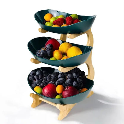 Table Plates Dinnerware Partitioned Candy Cake Trays Kitchen Fruit Bowl with Floors Stylish Bamboo Serving Tray Wooden Dishes