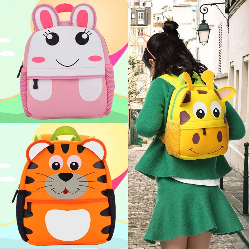 3D Children School Bags for Girls Boy Children Backpacks Kindergarten Cartoon Animal Toddle Kids Backpack for 2-5 years