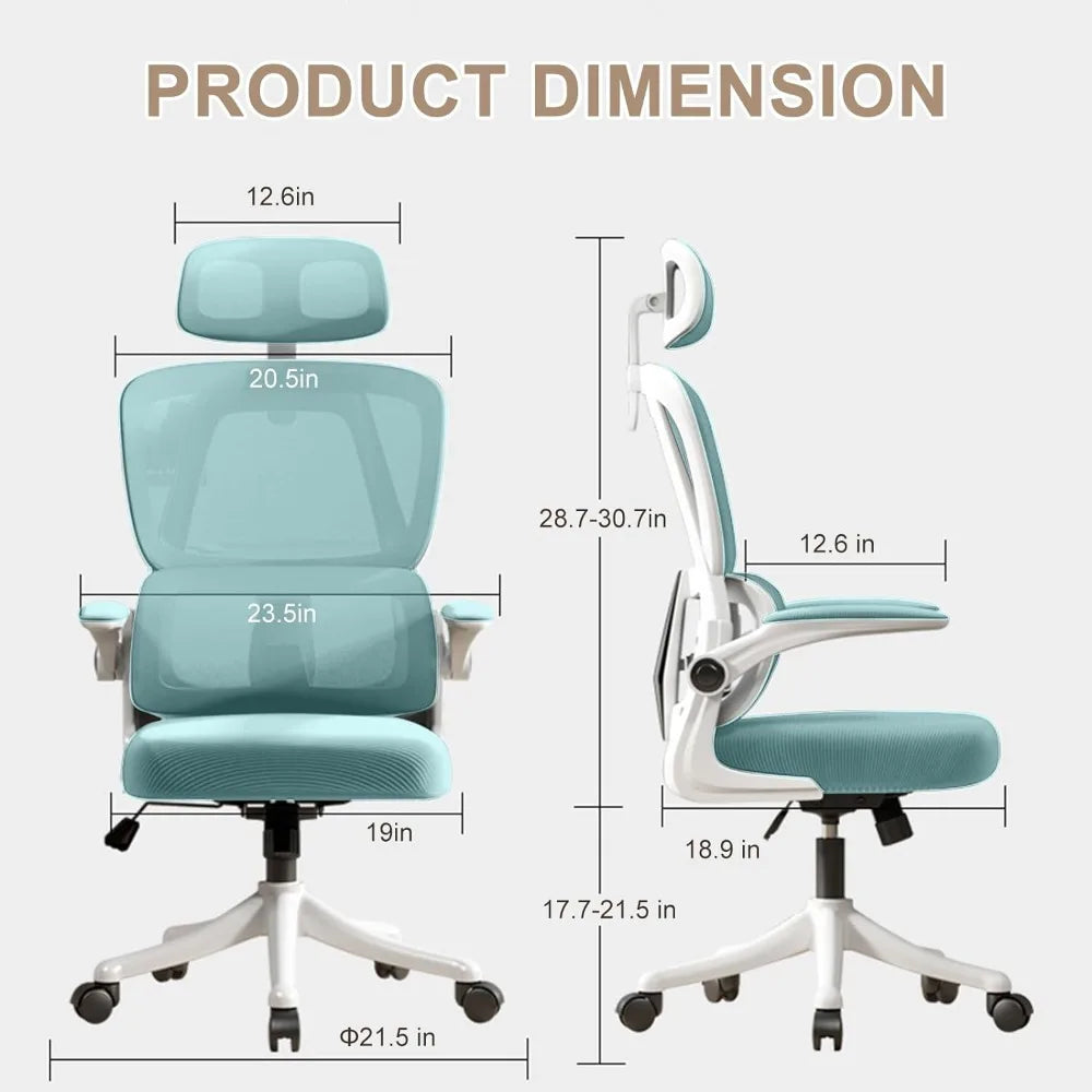 Computer Chair Office Chair High Back Ergonomic Office Chair With Lumbar Support Adjustable Headrest 3D Armrest and Lumbar Gamer