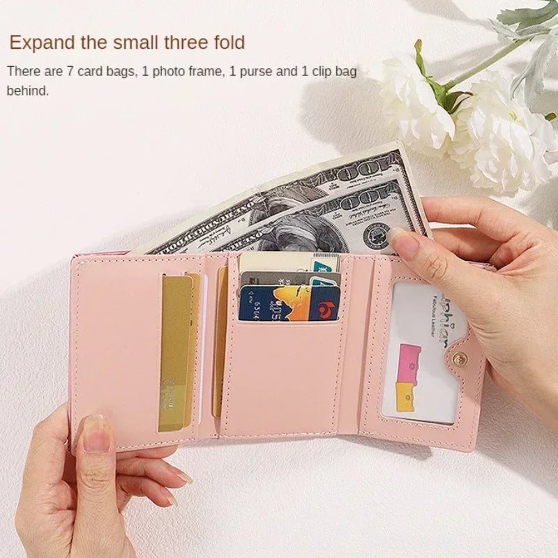 New Women Wallets Female PU Leather Purses Short Hasp Purse for Women Small Money Bag Coin Purse Card Holder Clutch Dropshipping