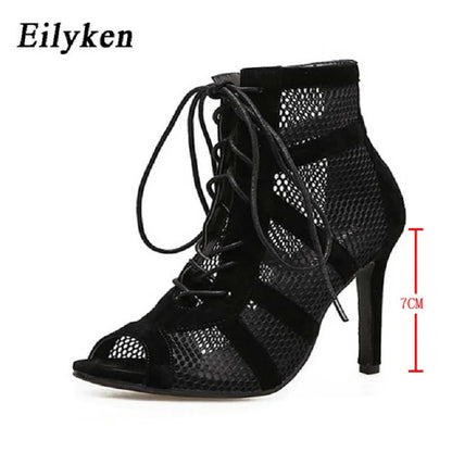 Eilyken Sexy Fashion Women Shoes Very Light Comfort High Quality Thin Heels Open Toe Dancing Sandals Woman's Size 43