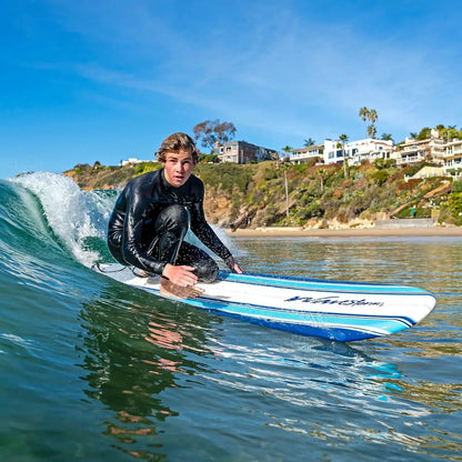 Classic Soft Top Foam Surfboard Surfboard for Beginners and All Surfing Levels Complete Set Includes Leash and M