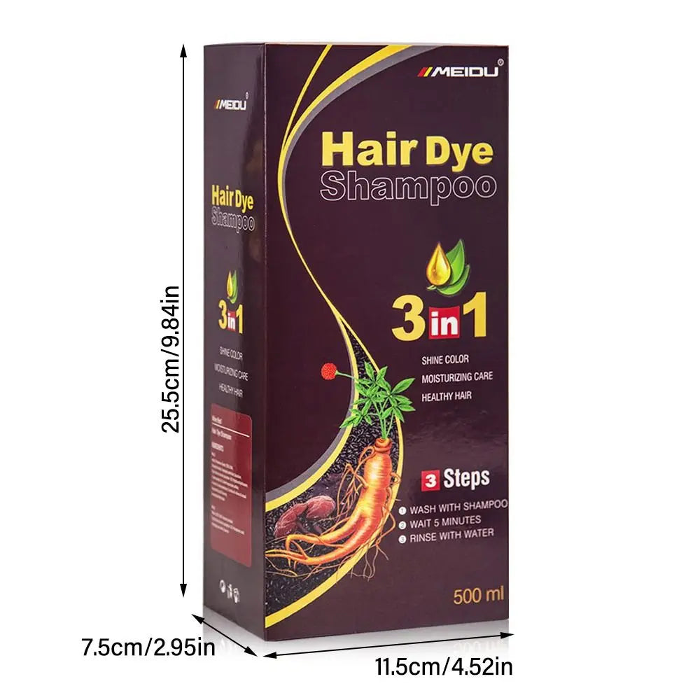 3 In 1 Instant Coloring Shampoo Natural Black Color for Men Women Hair Dye Herbal Brown Purple Hair Dye Hair Dye Shampoo