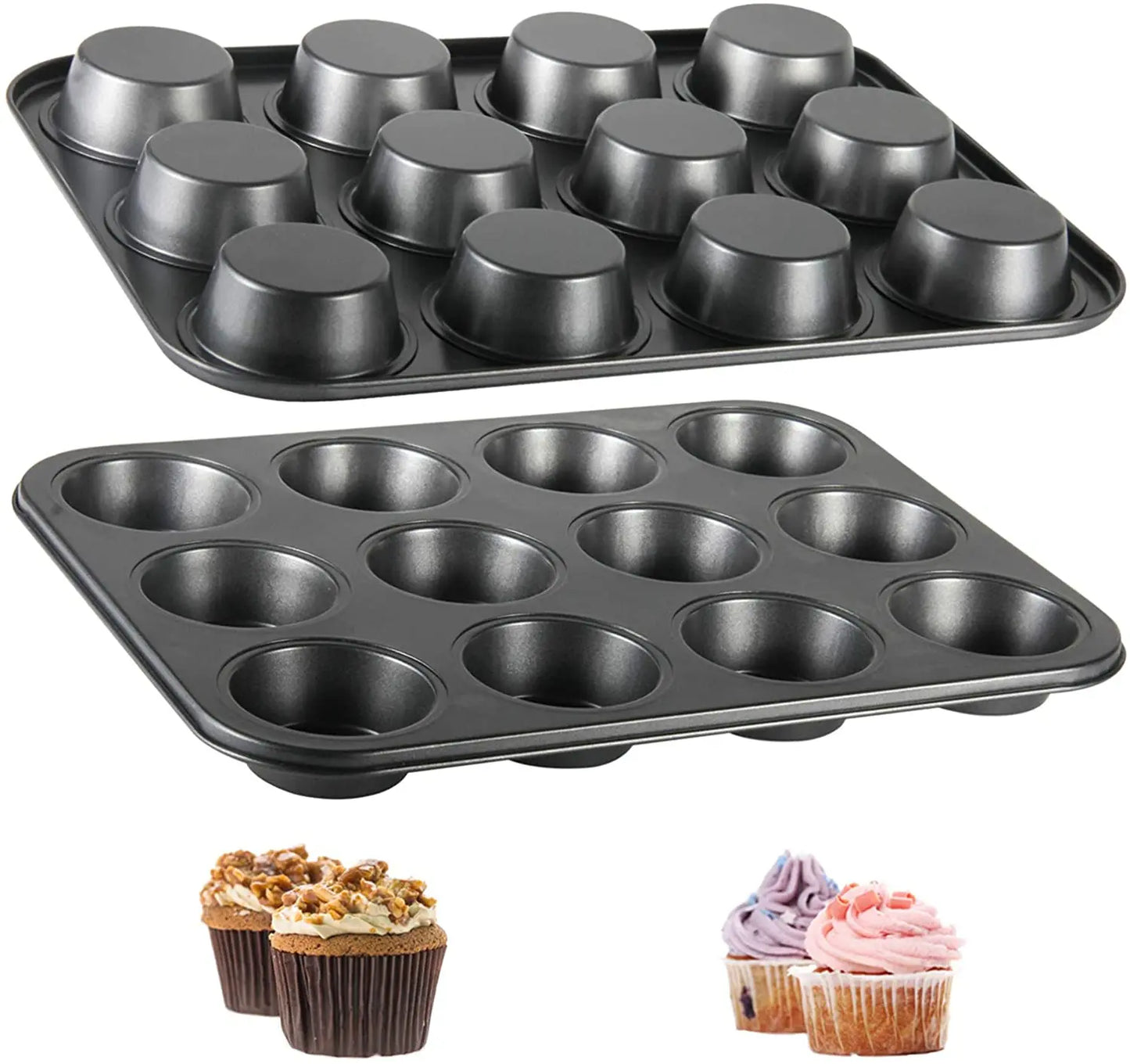 6/12 Cups Square Cupcake Pan Muffin Tray Cupcake Mold Muffin Pan Carbon Steel Baking Pan Non Stick Bakeware 657