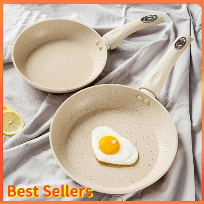 New Non-Stick Flat-Bottomed Pot Sauce Pans Japanese Jam Omelet Pot Maifan Stone Thick Frying Pan Egg Cooker Kitchen Accessorie