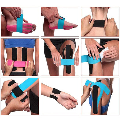 WorthWhile 5 Size Kinesiology Tape Athletic Recovery Self Adherent Wrap Taping Medical Muscle Pain Relief Knee Pads Protector