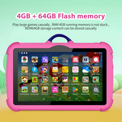 New 7 Inch 5G WiFi Kids Tablet For Study Education Quad Core 4GB RAM 64GB ROM WiFi Tablets With Portable Case For Children Gifts