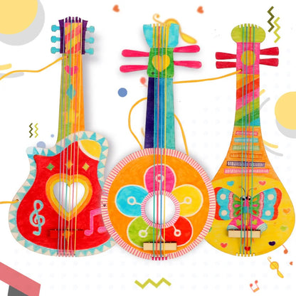 Wooden Handmade DIY Guitar Toys For Kids Drawing Painting Grafffti Filling Coloring Creative Art And Craft Children Musical Toy