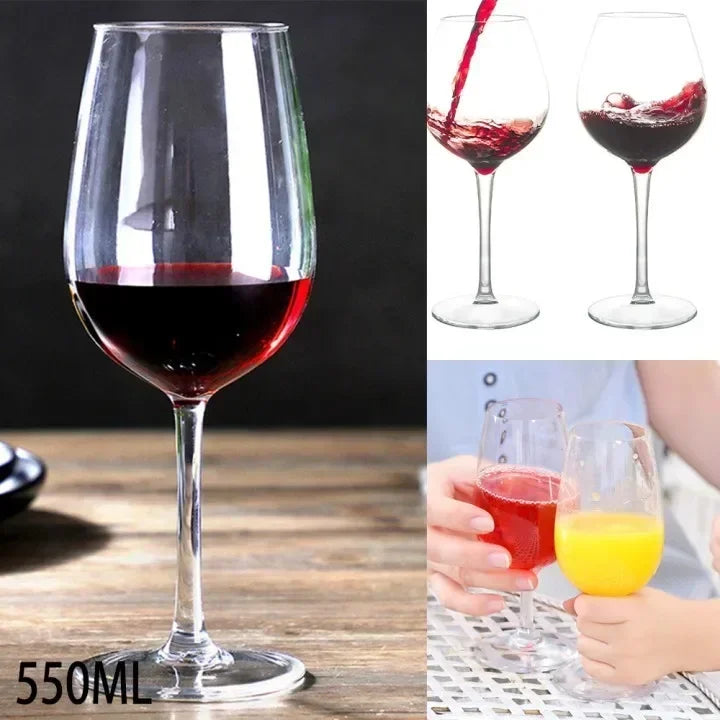 1PC Red Wine Glass Cup Goblet Plastic Transparent Unbreakable Wine Glass Cups 320/550/580ML For Bar Camping Party Drinkware