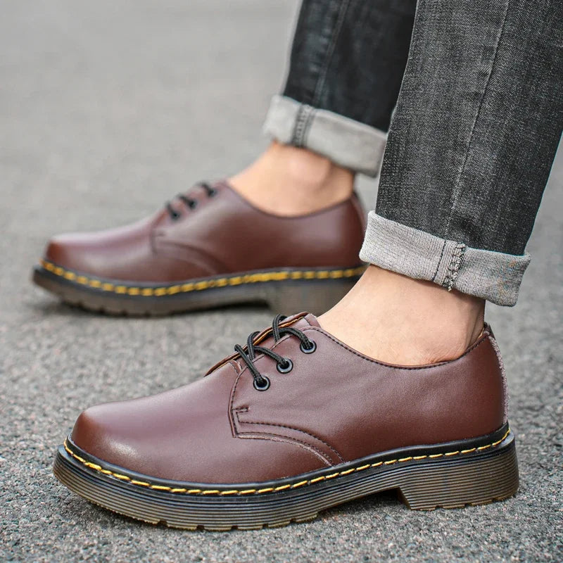 Office Business Dress Shoes Lace-up Business Shoes, Men's Casual Shoes, Black Outdoor Leather Work Shoes Casual Oxford Shoes