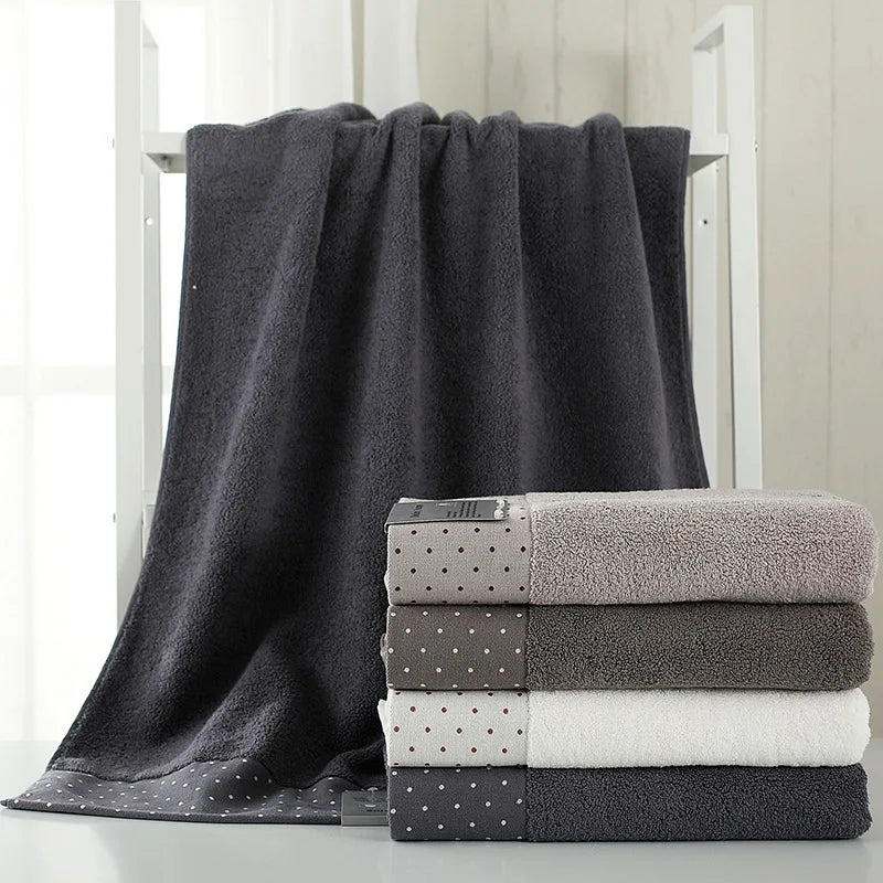 140x70cm Large Bathroom Towel 100% Cotton Dots Design Bath Shower Towel Cover Soft Gift Absorbent Towel For Home