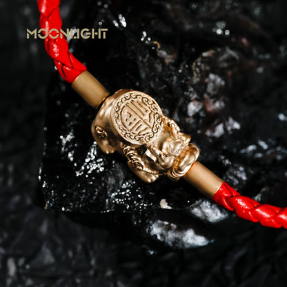 MOONLIGHT Fengshui Pixiu Bracelet Genuine Braided Leather Bracelet For Women Men Wealth Good Luck Unisex Wristband Jewelry Gifts