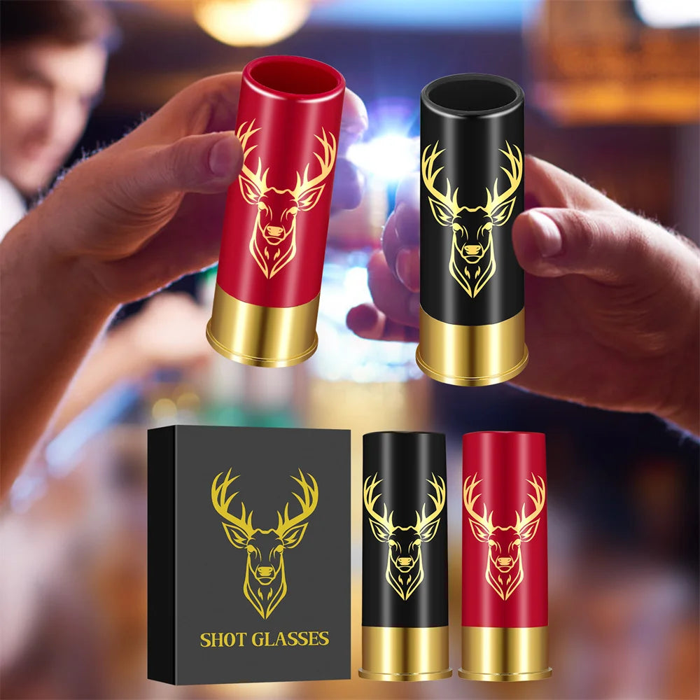 2PCS/Set Shot Glass Drinking Cup Creative High Quality Plastic Shotgun Bullet Shape Water Wine Glass Party Drinkware Gift