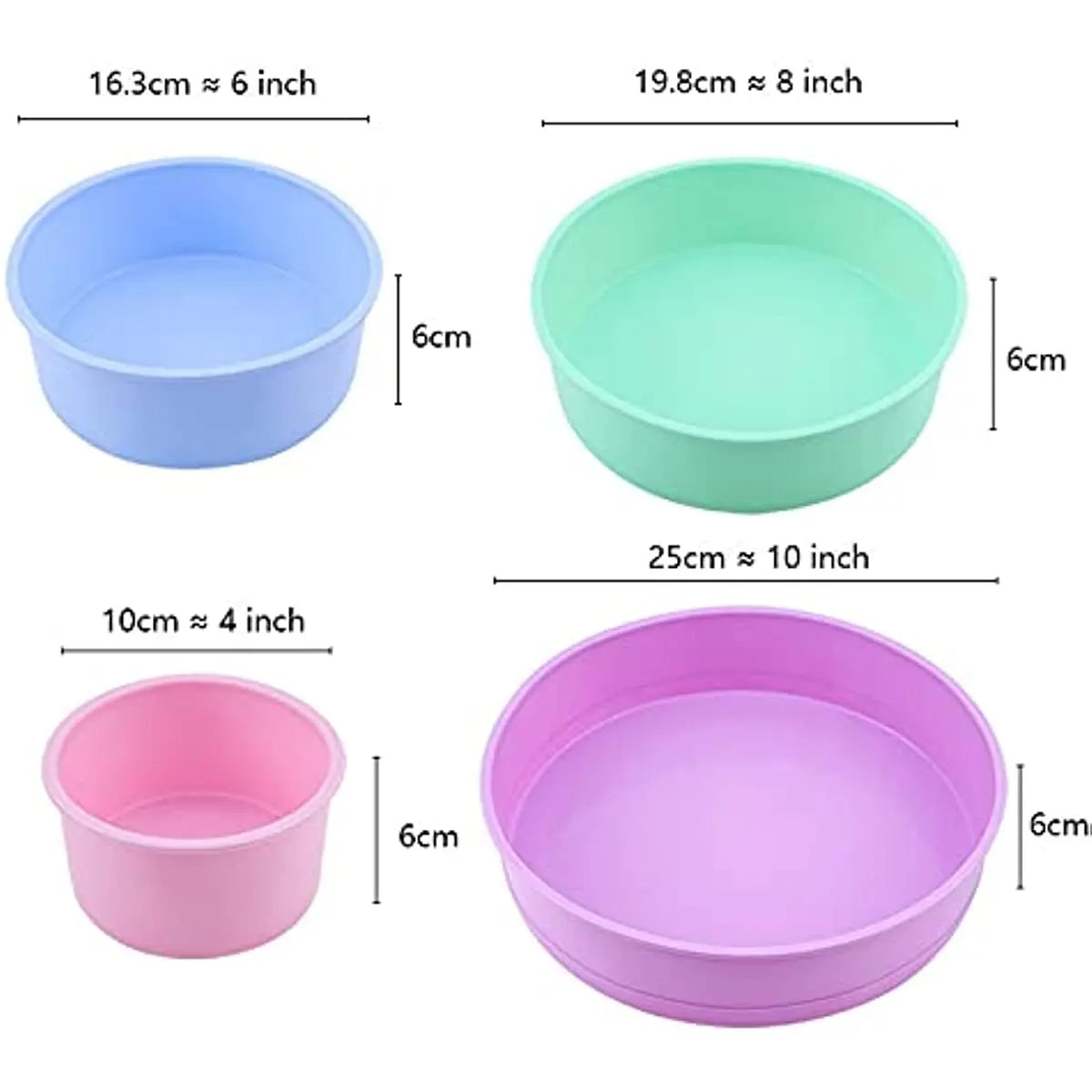 4 6 8 10 Inch Round Shape Mold Silicone Small Cake Baking Pan Mousse Fondant Cylinder Mould For Pastry Dessert Jelly