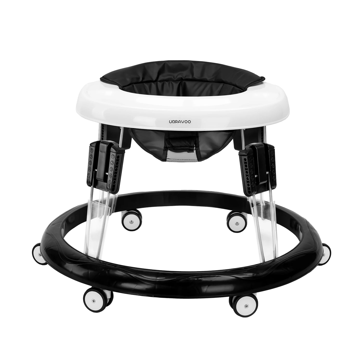 UBRAVOO Baby Walker Round Adjustable with Universal Wheels, 9 Adjustable Height Folding & Compact ,6-18 Months Toddler ,ZM01