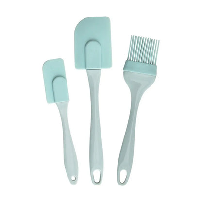 3Pcs Cream Scraper DIY Bread Cake Butter Spatula Mixer Oil Brush Kitchen Baking Tool Silicone Spatula Non-stick