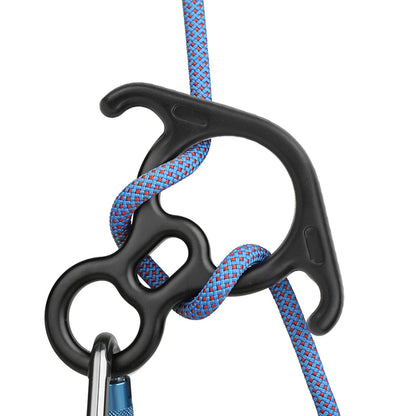 50KN Ox Horn 8-Shaped Ring Carabiner High Strength Aluminum Climbing Descender Aerial Work Climbing Equipment