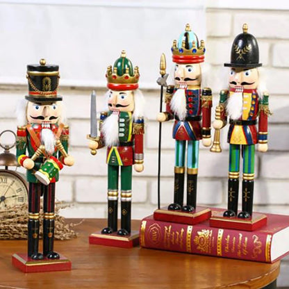 30CM Nutcracker Puppet Classic Elements with Lanyard Christmas Ornament New Year 2023 Desktop Windows Home Party Decorative Doll