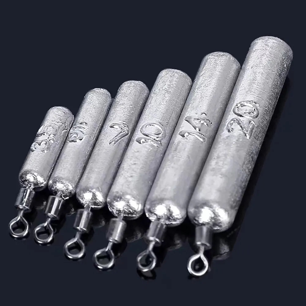 Fishing Weight 15PCS/Lot Sinker Mold 3.5g 5g 7g 10g 14g 20g Tube Bullet Plumb Pendant Metal Jig Sast Sea Tackle Kit Pesca Tool