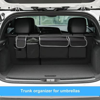 Car Trunk Organizer for SUV Backseat Hanging Organizer for SUV Truck MPV Upgrade Back Seat Storage Bags with 4 Pockets 39*14inch