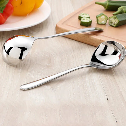 Stainless Steel Thickening Spoon Creative Long Handle Hotel Hot Pot Spoon Soup Ladle Korean Soup Scoop Home Kitchen Tools