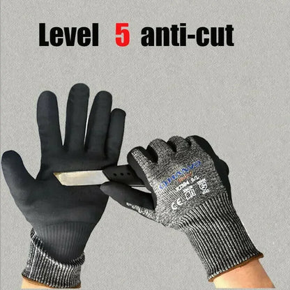 Cut Resistant Work Gloves Nitrile Level 5 Protection Safety Gloves for Industry EN388 4X43D