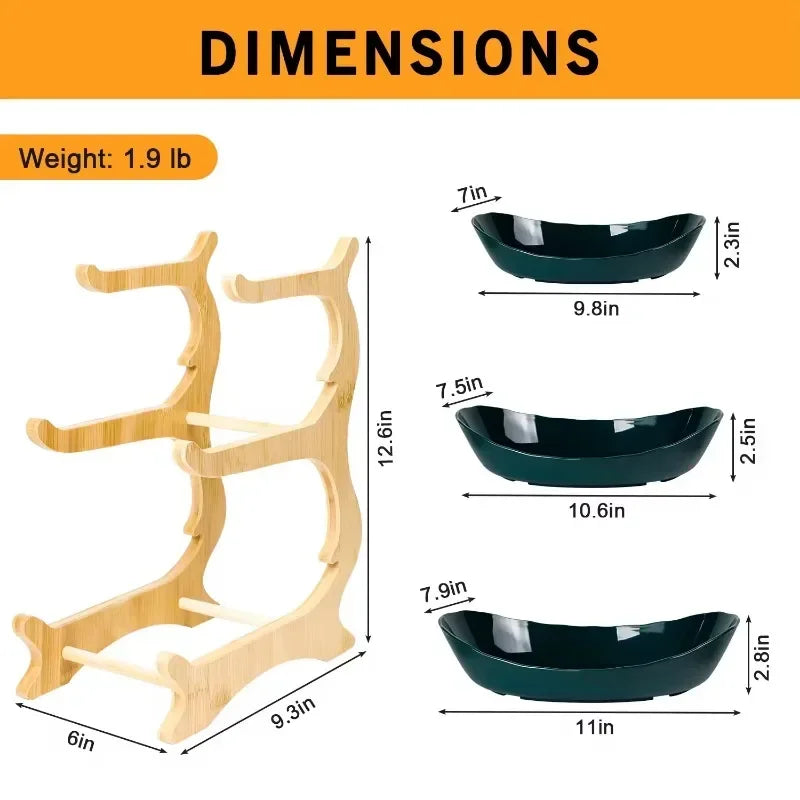 Table Plates Dinnerware Partitioned Candy Cake Trays Kitchen Fruit Bowl with Floors Stylish Bamboo Serving Tray Wooden Dishes