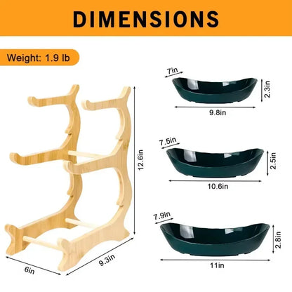 Table Plates Dinnerware Partitioned Candy Cake Trays Kitchen Fruit Bowl with Floors Stylish Bamboo Serving Tray Wooden Dishes