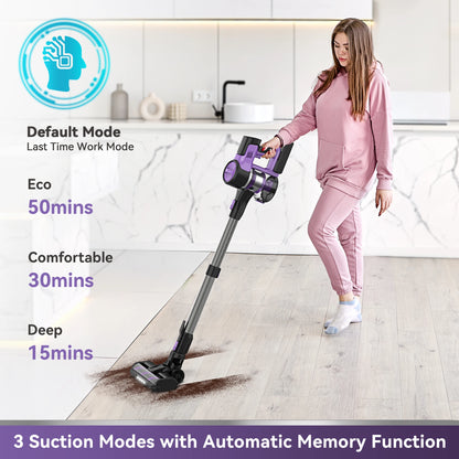 INSE S10 Cordless Vacuum Cleaner, 6-in-1 Stick Vacuum with 30Kpa 350W Suction, Max 50 Min Runtime Rechargeable Vacuum Cleaner