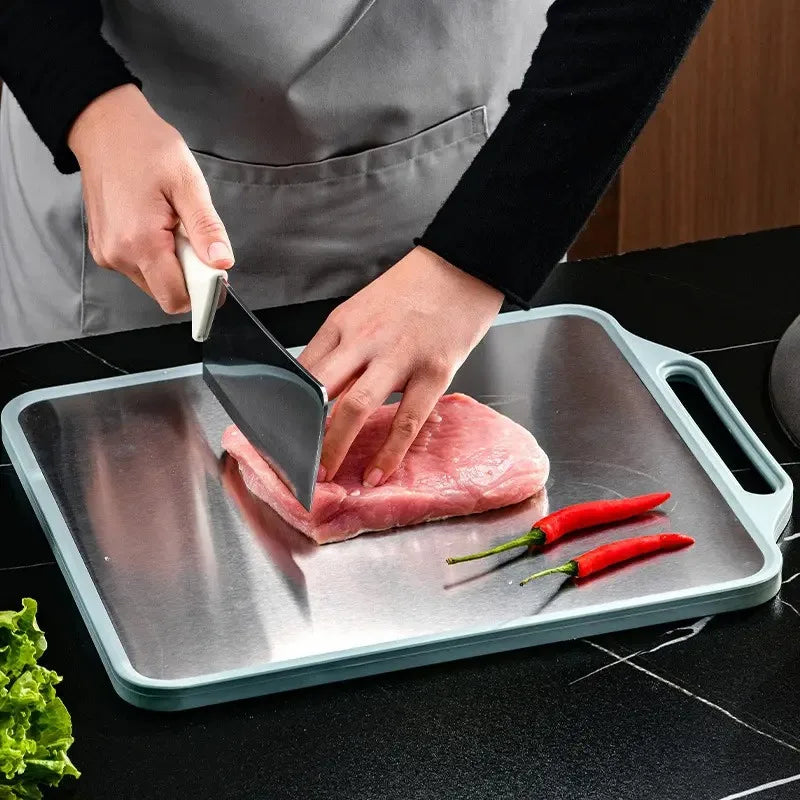 Double-Sided Cutting Board Stainless Steel Cutting Board and Antibacterial Cutting Board Kitchen Mold Resistant Food Grade