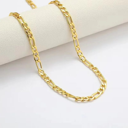 Original designer 20-60CM Wholesale 18K gold Plated luxury 4MM Necklaces sideways chain for Men woman Boy lady fashion Jewelrys