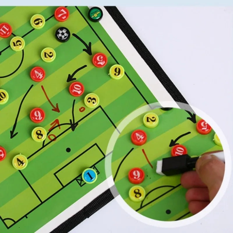 Soccer Ball Tactical Board Magnetic Football Coaching Clipboard for Training Match Portable Football Coach Strategy Board