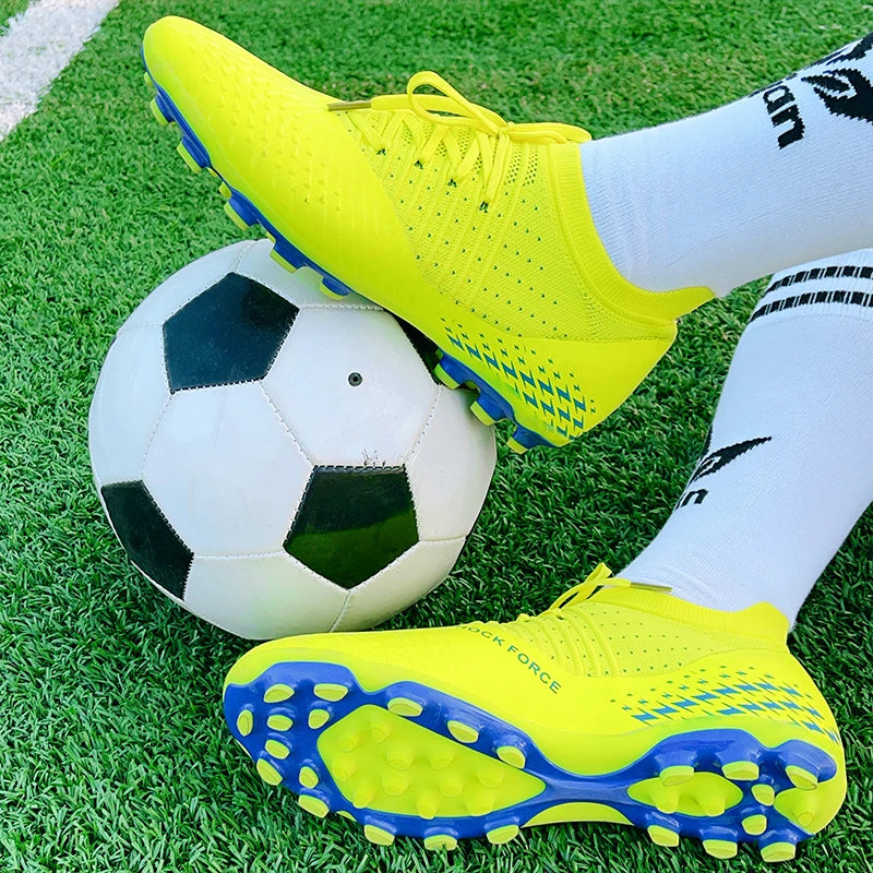 Men Football Cleats Fashion Youth Soccer Shoes Knit Football Training Trainers Breathable Society Campo Non Slip Sports Footwear