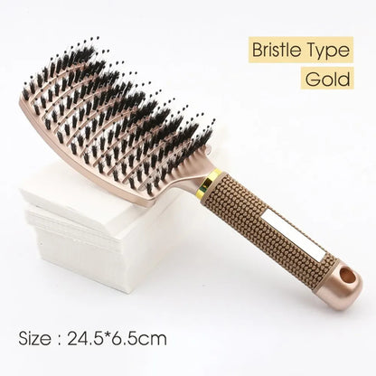 Hair Brush Hair Comb Detangling Hair Brush Bristle&Nylon Women Wet Massage Comb Curly Hairdressing Salon Styling Tools