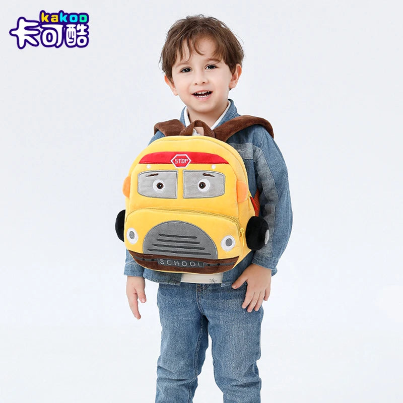 Stereo cartoon car backpack boy girl 2-4 years old kindergarten school bag kids backpack plush backpack