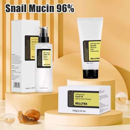 Snail mucin 96 Korean skin care snail whitening, moisturizing, anti-aging, acne mark removal, snail essence three-piece set