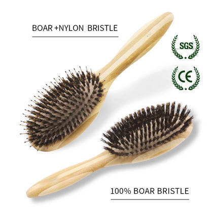 Boar Bristle Hair Brush Bamboo Hair Brush Natural Boar Hair Brush
