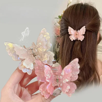 French Retro Butterfly Hair Clips Back Of The Head Hair Claws Sweet Coiled Hairpin Women Lady Girl Headwear Hair Styling Tools