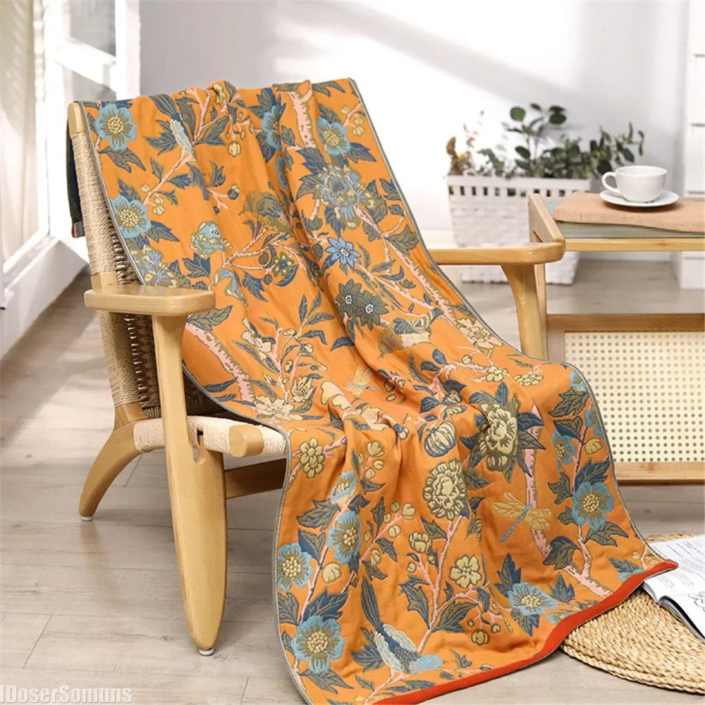 New Nordic 11 Style 80×160CM Bohemian Floral Printing Adult Soft Absorbent Cotton Gauze Beach Bathroom Bath Towel Accessories