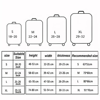 Thick Elastic World Map Luggage Protective Cover Zipper Suit For 18-32 inch Bag Suitcase Covers Trolley Cover Travel Accessories