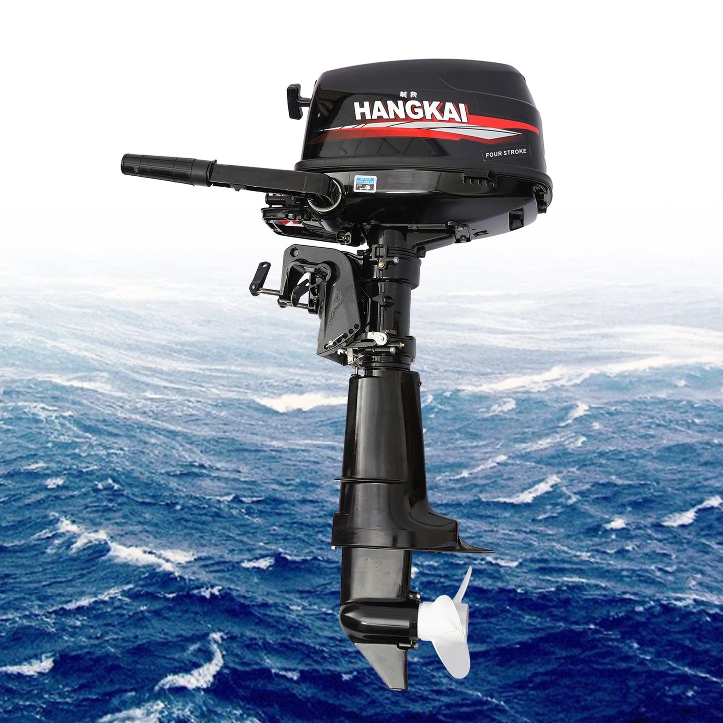 HANGKAI 123CC 4-stroke 6.5 HP Outboard Motor w/ Water-cooling System for small boats (PLS select ''Two Parts'')