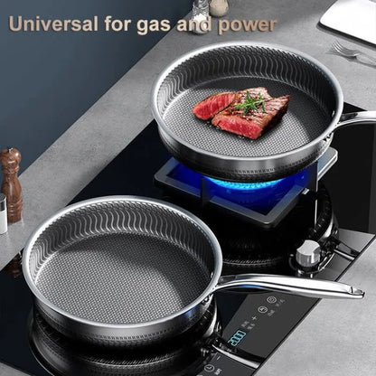 Frying Pan Wok Pan Wok Skillet Honeycomb Cooking Nonstick Frying Flat Chinese Bottom Stir Induction Fry Stove Gas Deep Saute