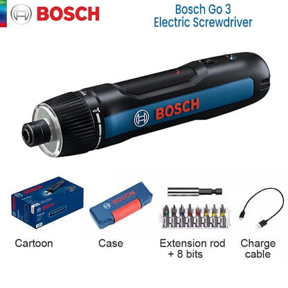 Bosch GO 3 Electric Screwdriver 3.6V 5Nm Cordless Mini Hand Drill Rechargeable Screw Driver Home Use Multi-Function Power Tools