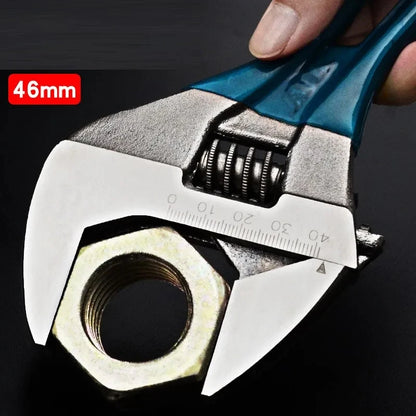 Adjustable Wrench Large Opening Short Handle Mini Monkey Spanner Laser Scale Rubber Wrapped Key Plumbing Pipeline Bathroom Tools